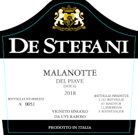 Malanotte del Piave 2019, De Stefani (Italia)