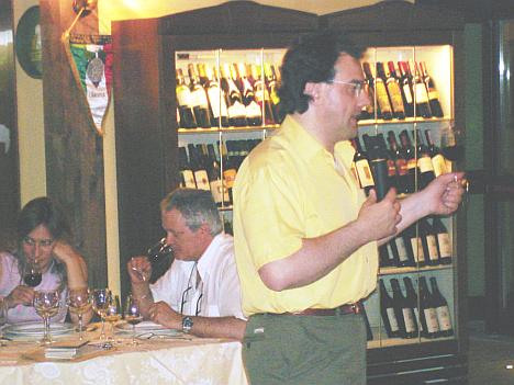 Antonello Biancalana during the preview tasting of Calistri Sangiovese 2003