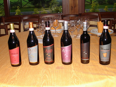 The six wines of Cascina Garitina winery tasted during the event