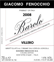 Barolo Villero 2008, Giacomo Fenocchio (Italy)