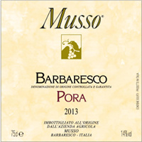 Barbaresco Pora 2013, Musso (Italy)