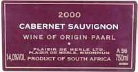 Cabernet Sauvignon 2000, Plaisir de Merle (Sud Africa)