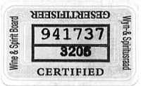 Certification seal ``Wine of Origin''