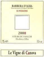 Barbera d'Alba Superiore I Filari de I Maschi 2000, Le Vigne di Canova (Italia)