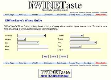 DiWineTaste's Wines Guide WEB page