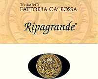 Sangiovese di Romagna Superiore Riserva Ripagrande 2001, Fattoria Ca' Rossa (Italia)