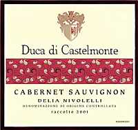 Delia Nivolelli Cabernet Sauvignon Duca di Castelmonte 2001, Carlo Pellegrino (Italy)