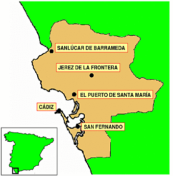 The production area of Jerez (Sherry)