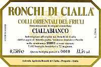Colli Orientali del Friuli Cialla Bianco 2003, Ronchi di Cialla (Italy)