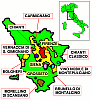 The main wine areas in Tuscany