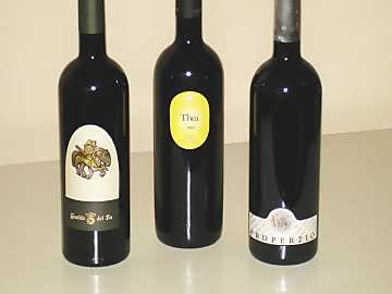 The three Sangiovese wines of our comparative tasting