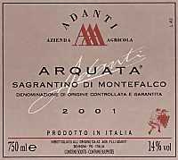Sagrantino di Montefalco 2001, Adanti (Umbria, Italia)
