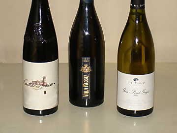 The three Pinot Gris wines
of our comparative tasting