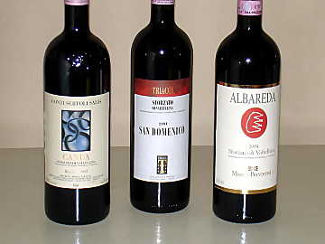 The three Sforzato della
Valtellina wines of our comparative tasting