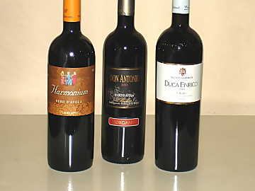 The Nero d'Avola wines of our
comparative tasting