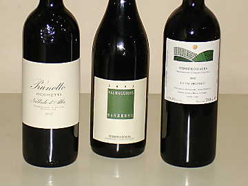 The three Nebbiolo d'Alba
wines of our comparative tasting