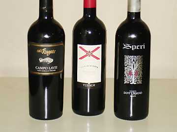 The three
Valpolicella Superiore wines of our comparative tasting
