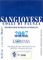 Colli di Faenza Sangiovese 2007, Rontana (Emilia Romagna, Italy)