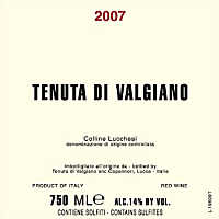 Colline Lucchesi Rosso Tenuta di Valgiano 2007, Tenuta di Valgiano (Toscana, Italia)
