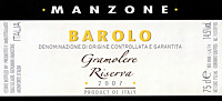 Barolo Riserva Gramolere 2007, Manzone Giovanni (Piedmont, Italy)