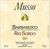 Barbaresco Rio Sordo 2013, Musso (Piedmont, Italy)