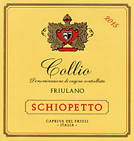 Collio Friulano 2015, Schiopetto (Friuli Venezia Giulia, Italy)