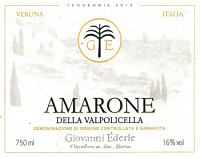 Amarone della Valpolicella 2013, Giovanni Ederle (Veneto, Italia)
