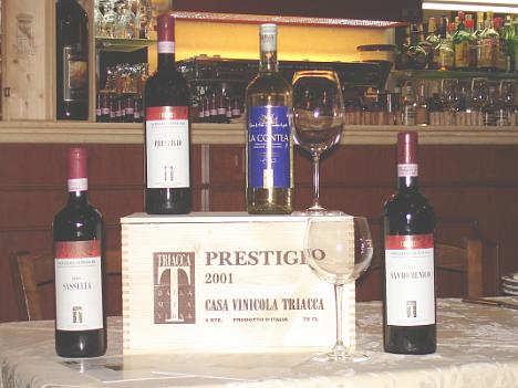 The four Casa Vinicola Triacca's wines tasted during the event