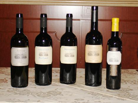 The five Casale del Giglio's wines tasted during the event