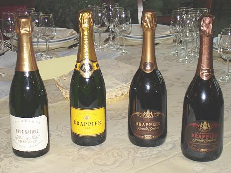 The four Drappier's Champagnes tasted during the event