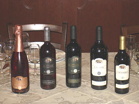 The five wines of Cantine del Notaio tasted during the event