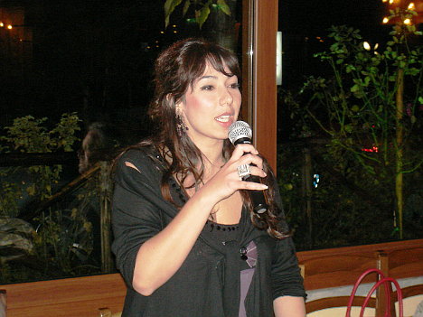 Annalisa Giambalvo during one of her speeches