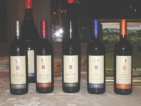 The five wines of Mossio Brothers tasted during the event