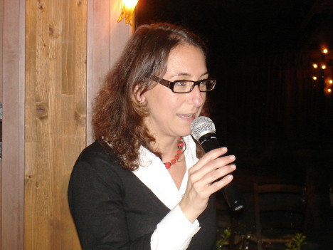 Dr. Miriam Caporali during one of her speeches
