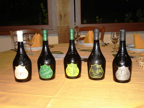 The five beers of Birra del Borgo tasted during the event