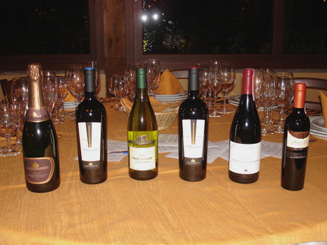 The six wines of Lungarotti winery tasted during the event
