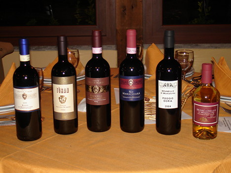 I sei vini delle Tenute Silvio Nardi degustati nel corso dell'evento