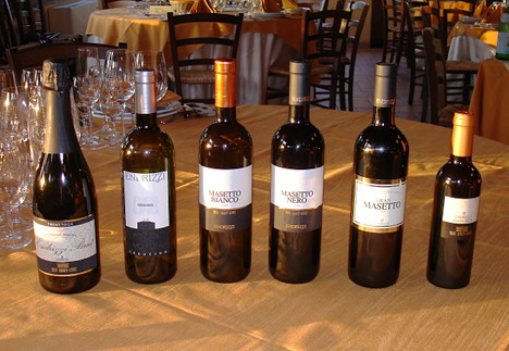 The six wines of Endrizzi winery tasted during the event