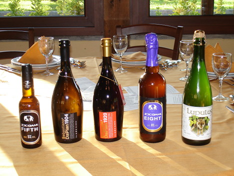 The five beers tasted during the event