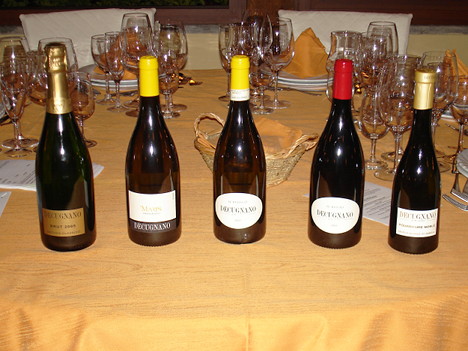 The five wines of Decugnano dei Barbi tasted during the event