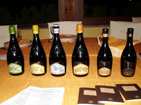 The six Baladin beers tasted during the event