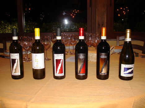 The six wines of L'Armangia winery tasted during the event