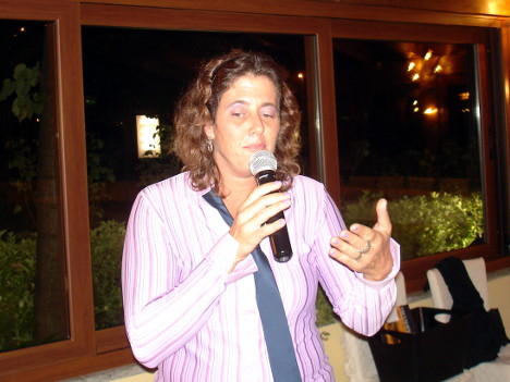 Dr. Jessica Rovai, wine maker of Fattoria Vignavecchia, during one of her speeches