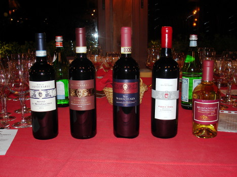The five wines of Tenute Silvio Nardi tasted during the event