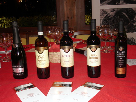 I cinque vini della Tenuta Cocci Grifoni degustati nel corso dell'evento