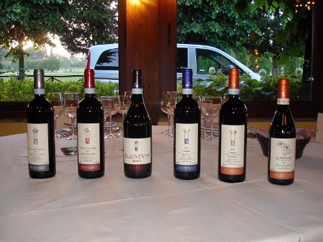 The six wines of Mossio winery tasted during the event