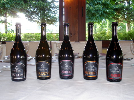 The five beers of San Biagio brewery tasted during the event