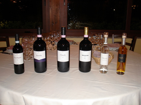 The four wines and two grappas of Bindella tasted in the event