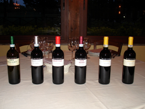The six wines of Giovanni Manzone winery tasted during the event
