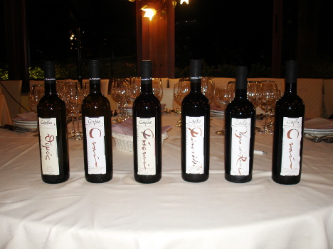 The six wines of Cobellis winery tasted during the event